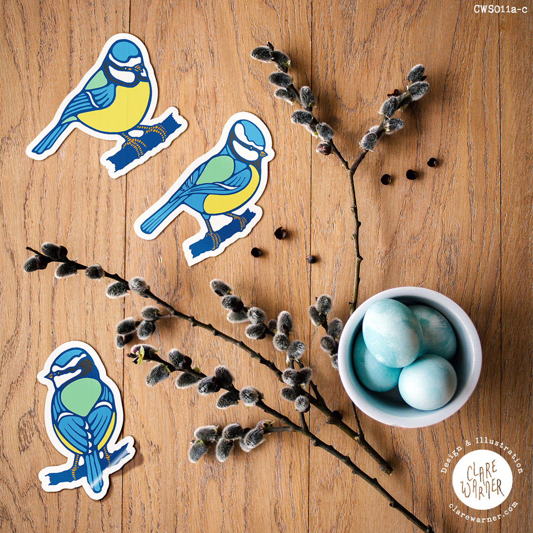 Blue Tits and Daisies stickers