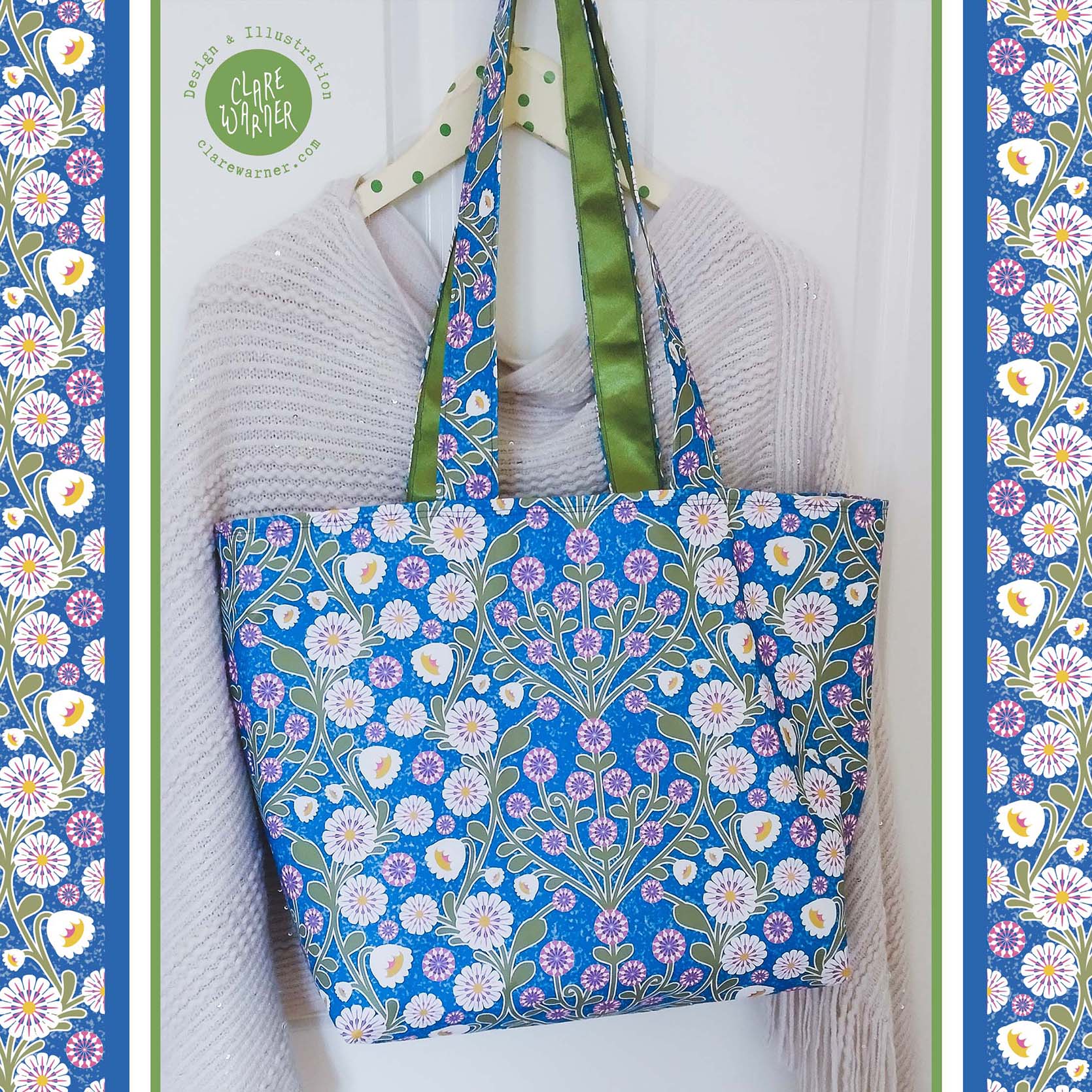 Handmade bag in Floribunda fabric